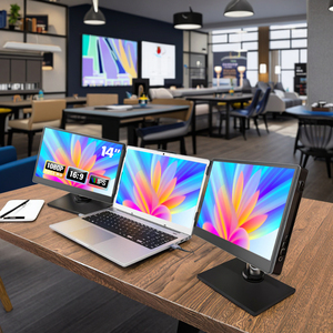 Moniteur portable 14'' FHD 1080P IPS, triple extension, plug-and-play, <span class=keywords><strong>Mac</strong></span>/Windows, gaming, haut-parleur intégré, type C pour ordinateurs portables de <span class=keywords><strong>13</strong></span> à 17 pouces - Product Image 1