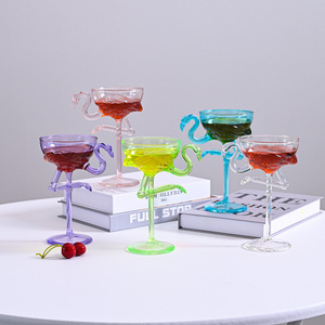 Copa de cóctel alta estilo Ins, copa de vino tinto personalizada con diseño de flamenco, copa para postre y ensalada - Product Image 6