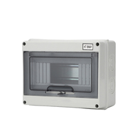 Boîtier de distribution électrique extérieur étanche IP65 en plastique PC HT 2/5/8/12/15/18/24 voies, panneau de commutation MCB monté