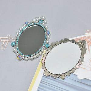<span class=keywords><strong>Espejo</strong></span> de maquillaje con joyas ovaladas de estilo Vintage de alta calidad, exquisito diseño de perlas de cristal, nuevo <span class=keywords><strong>espejo</strong></span> cosmético - Product Image 4