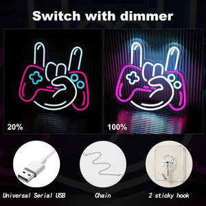 Panel acrílico LED neón para interiores, regulable, alimentado por USB, luz ambiental para cibercafé, club, luz decorativa de 5V, personalizable. - Product Image 1