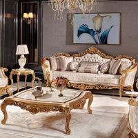 Canapé européen en bois massif sculpté Villa française de luxe Meubles de salon Fauteuil en tissu pour la maison Chaise d'appoint