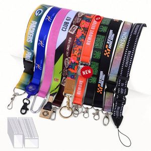 Wholesale Cheap Custom Black Neck Strap Sublimation Printed 10mm 20mm 25mm Id Card Blank Round Polyester Roll Lanyard <b>Ribbon</b> - Product Image 2