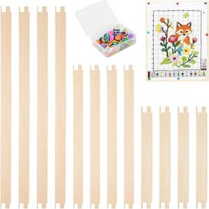 Cadre en bois massif pour broderie au point de croix, cadre de toile en bois pour peinture, art diamant, fixation murale, rectangulaire, durable - Product Image 1