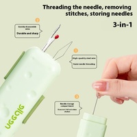 Porte-aiguilles magnétique 3-en-1 moderne, découseur multifonctionnel et enfile-aiguilles pour personnes âgées, en plastique durable