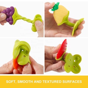 Jouet de dentition en forme de fruit <span class=keywords><strong>pour</strong></span> bébé en silicone de qualité alimentaire <span class=keywords><strong>pour</strong></span> nouveau-né sucette en silicone souple sans BPA jouets à mâcher de dentition hochets - Product Image 4