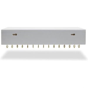 Porte-clés mural en bois à double couche, organisateur de rangement blanc pour clés, vêtements et sacs - Product Image 2