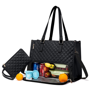 Lunch Tote <b>Bag</b> for Women with Insulated Lunch Compartment 15.6 Inch Laptop <b>Bag</b> with Purse <b>Large</b> Capacity Computer Handbag - Product Image 1