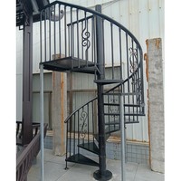 Extérieur Maison Duplex Balcon Antidérapant Escalier Rotatif en Fer Structure en Acier Spirale Épaissie Escalier de Lutte contre l'Incendie