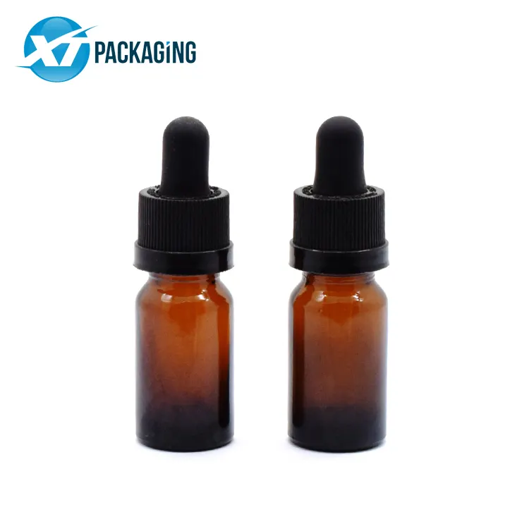 Bamboo Dropper 10ml 15ml 30ml 50ml Amber Color Glass Dropper Bottle with Child Resistant Dropper Lids