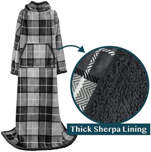 <span class=keywords><strong>Couverture</strong></span> Sherpa en molleton épais pour femmes et hommes, <span class=keywords><strong>plaid</strong></span> molletonné de qualité supérieure, chaud et confortable, à <span class=keywords><strong>manches</strong></span> longues, Super doux, - Product Image 3