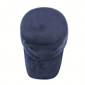 Autumn Winter Unisex Corduroy Baseball <b>Cap</b> with Ear Protection Outdoor Warm <b>Flat</b> Top Sports Hat for <b>Men</b> - Product Image 4