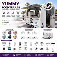 Petite remorque alimentaire galvanisée, chariot mobile pour smoothies avec fenêtre de service pour jus d'açai, desserts, collations, restauration en plein air