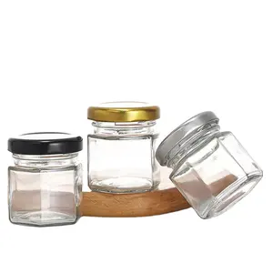 Mini bouteille ronde en verre de différentes tailles, pot de gelée en verre de 25ml, vente en gros