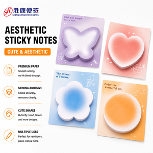 Blocs-notes adhésifs personnalisés en forme d'esthétique originale (papillon, cœur, fleur) – Adhésion forte, papier premium pour le bureau, l'école et les rappels quotidiens - Product Image 1