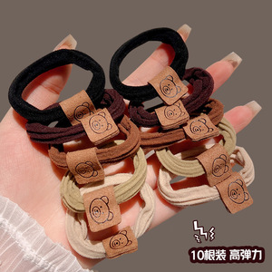 Coletero de pelo sin costuras de alta elasticidad para mujer, perfecto para moños, banda elástica gruesa, duradero para coletas altas - Product Image 1