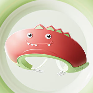 Chapeau <span class=keywords><strong>de</strong></span> douche en silicone souple pour les tout-petits, mignon visière <span class=keywords><strong>de</strong></span> <span class=keywords><strong>bain</strong></span> <span class=keywords><strong>de</strong></span> dinosaure avec pour les yeux. - Product Image 1
