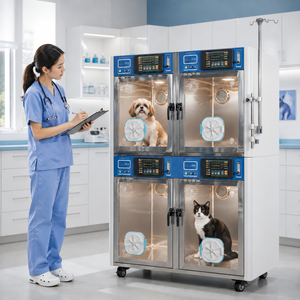 Unité de soins intensifs double (XY ACICU II) avec <span class=keywords><strong>port</strong></span> pour oxygène et lumière infrarouge pour usage vétérinaire (chats, chiens, lapins) - Product Image 3