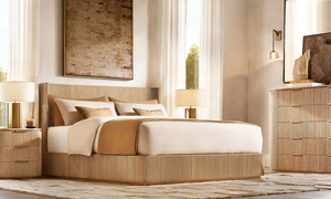 Phong cách tối giản Thiết kế hiện đại sang trọng chất lỏng đường cong của hậu hiện đại khung cổ trong nhà nơi trú ẩn Giường gỗ sồi - Product Image 2