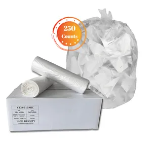 33*40in 250counts Clear Plastic PE Trash Can Liner Trash Bags On Roll Packaging Garbage Bag For Home Office Kitchen