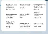 Ensemble de bigoudis en céramique électrique certifié ROHS PTC Portable efficace rotation automatique LED affichage de la température usage domestique