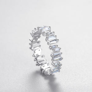 镀白金女式925纯银全锆石结婚戒指防氧化承诺结婚戒指珠宝批发 - Product Image 3