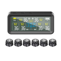 Ensemble de 6 capteurs Tpms à énergie solaire universels avec 5 modes d'alarme, moniteur de pression des pneus, vente en gros