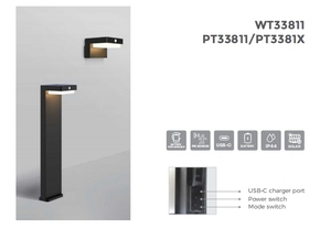 Oasislux Ngoài Trời Cảnh Quan Chiếu Sáng Năng Lượng Mặt Trời Bollard Nhôm Cơ Thể Không Thấm Nước IP44 Vườn Ánh Sáng - Product Image 5