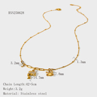 Collier plaqué or 18 carats pour femme, pendentif multi-breloques dauphin et crabe, bijoux de mode océanique, cadeau.