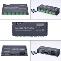 Decodificador de Pantalla Digital DMX para Tiras LED RGB, 24 Canales, DC5V-24V, 3A/CH, 6 Grupos, Controlador LED DMX512