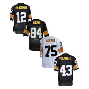 Camisetas de fútbol americano cosidas al por mayor 43 <span class=keywords><strong>Troy</strong></span> Polamalu 36 Jerome Bettis 32 Franco Harris 58 Jack Lambert - Product Image 3