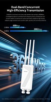 Point d'accès extérieur COMFAST CF-EW87 3600 Mbps longue portée avec 3 antennes à gain élevé