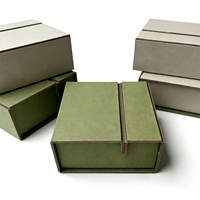 Boîte d'emballage en papier écologique recyclable personnalisée, petite, carrée, en deux parties, avec étui de présentation flottant pour bijoux, cadeau de mariage