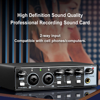 Carte Son Externe Professionnelle USB pour Ordinateur, Enregistrement Live, Chant et Guitare Studio