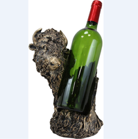 2025 Bison Buffalo Bull Bust Vin Huile Porte-bouteille personnalisé Américain Bison statue résine Bison figurine Buffalo sculpture racks