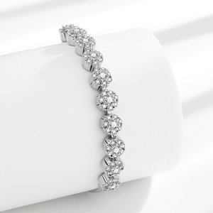 Live Stream Hot Bán Tinh Tế Zircon Bạc Vòng Đeo Tay Nữ Đơn Giản Kéo Chuỗi Vòng Đeo Tay Có Thể Điều Chỉnh - Product Image 2