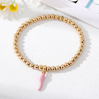 Nouveau Bracelet de perles tendance style européen-américain, accessoire géométrique couleur unie Chili, bijou polyvalent à maillons de chaîne, pour le marché international