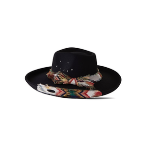 Cappello Etnico in Lana Fatto a Mano Stile Nazionale Z, Regolabile Unisex per Tutte le Stagioni, Sombrero con Parte Superiore in Tela - Product Image 1