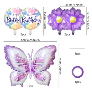 Ensemble de ballons en film d'aluminium <span class=keywords><strong>papillon</strong></span> violet thème <span class=keywords><strong>papillon</strong></span> fournitures de décoration de fête d'<span class=keywords><strong>anniversaire</strong></span> de bébé - Product Image 5