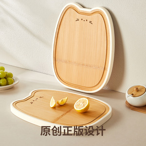 HeDou Bamboo Cutting Board Medium 34x26cm Anti Mold Antibacterial Kitchen Fruit Prep Board Irregular Shape - Product Image 4