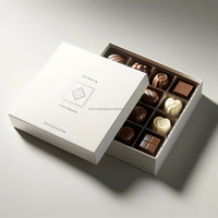 KEXIN Boîte cadeau de luxe blanche à couvercle et base pour chocolat avec plateau multi-compartiments pour chocolats assortis