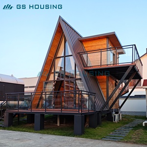 Bâtiment modulaire en structure acier style <span class=keywords><strong>boutique</strong></span>, faible coût, livraison mondiale, kit bungalow camping, hôtels, villas, cours intérieures - Product Image 1