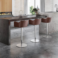 Tabouret de bar moderne et simple en cuir véritable de vachette, réglable en hauteur, style luxe léger, pour îlot de cuisine ou comptoir, HD-737D
