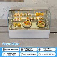 Vitrine de présentation de gâteaux de comptoir, sécurisée et fiable, avec refroidissement par air et verre anti-buée, pour café