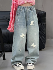 Pantaloni Casual da Ragazza in Cotone Ricamato e Jeans per Primavera e Autunno 2026 - Vendita all'Ingrosso - Product Image 5