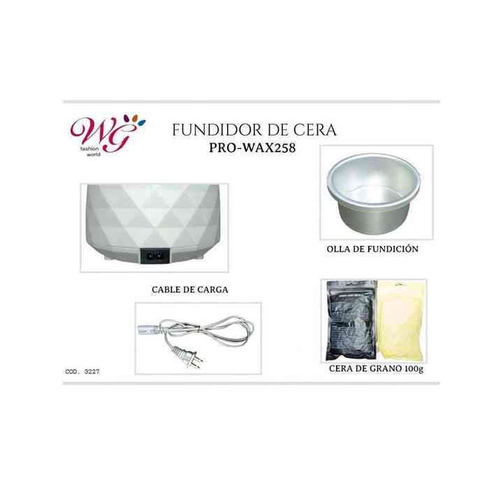 Pro-Wax258 Plastic Wax Melter with 2 Sachets of 100g Wax for Hair Removal on Hands and Body Heating Function Included