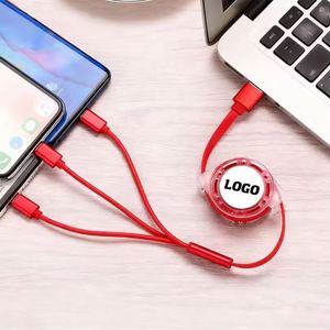 Gift Logo Universal 3 in 1 Retractable Charging Wholesale Multi Phone <b>Charger</b> Flexible Data Cable Custom Promotional Gifts - Product Image 4