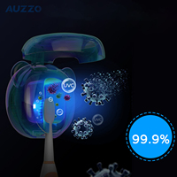 Stérilisateur de brosses à dents portable en plastique à activation thermique UVC avec taux de stérilisation de 99,9 %, support mural pour brosses à dents d'enfants