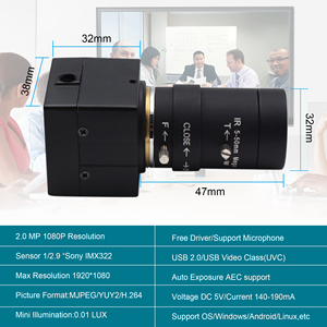 Webcam à faible luminosité <span class=keywords><strong>1080P</strong></span> <span class=keywords><strong>Full</strong></span> <span class=keywords><strong>HD</strong></span>, mini caméra USB haute vitesse avec objectif CS varifocal 5-50 mm - Product Image 6