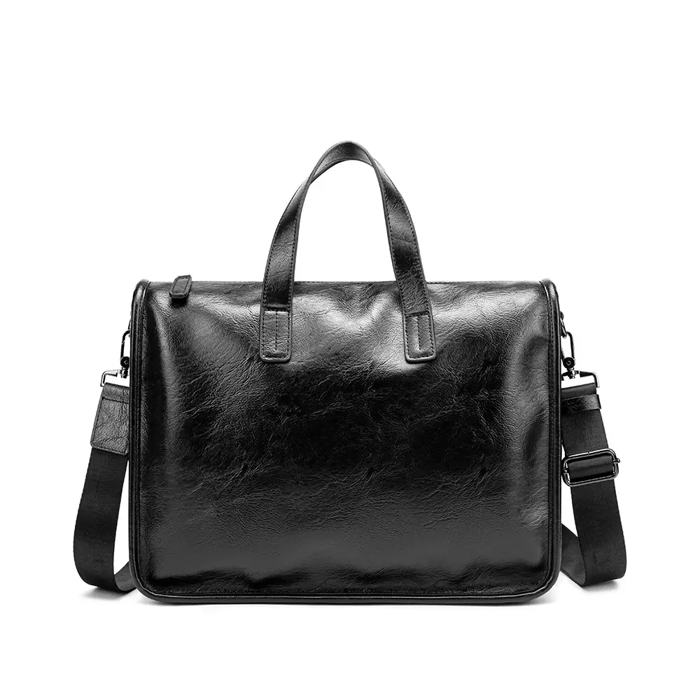कस्टम काले सादे कार्यालय व्यापार अटैची पुरुषों चमड़े के बैग पु चमड़े लैपटॉप हाथ बैग के लिए पुरुषों स्टाइलिश